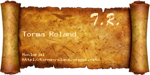 Torma Roland névjegykártya